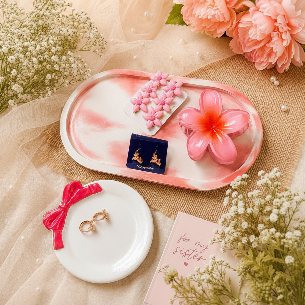 Handcrafted resin trinket tray product photo